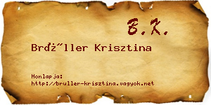 Brüller Krisztina névjegykártya